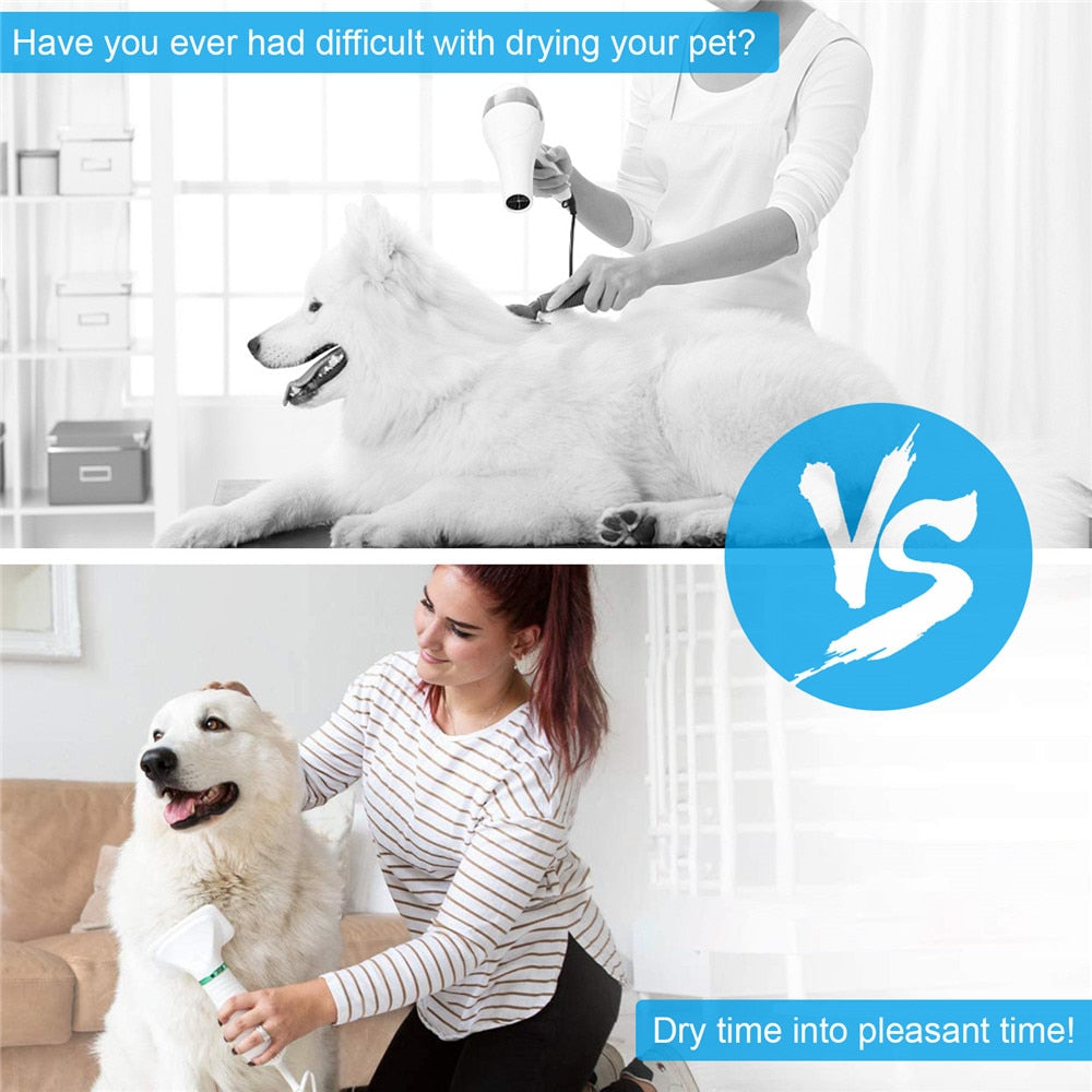 2-in-1 Dog Hair Dryer & Brush — Professional Grooming at Home