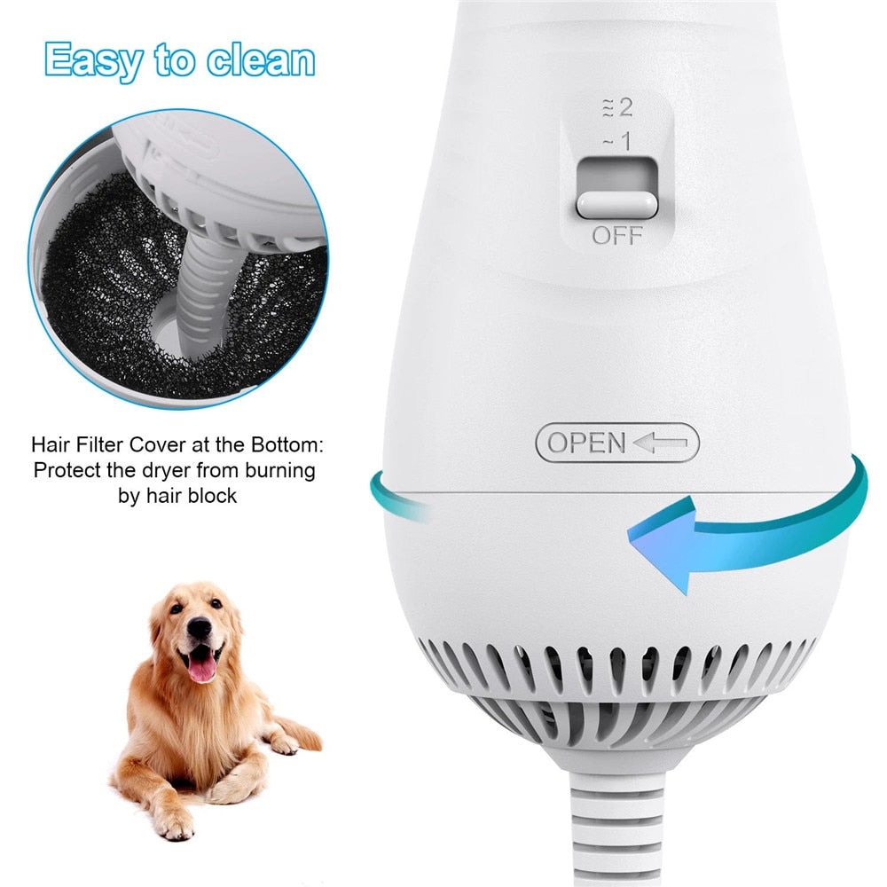 2-in-1 Dog Hair Dryer & Brush — Professional Grooming at Home