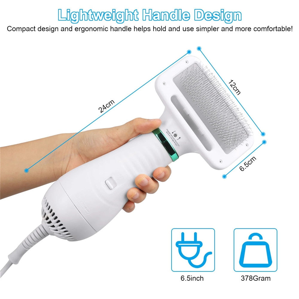2-in-1 Dog Hair Dryer & Brush — Professional Grooming at Home